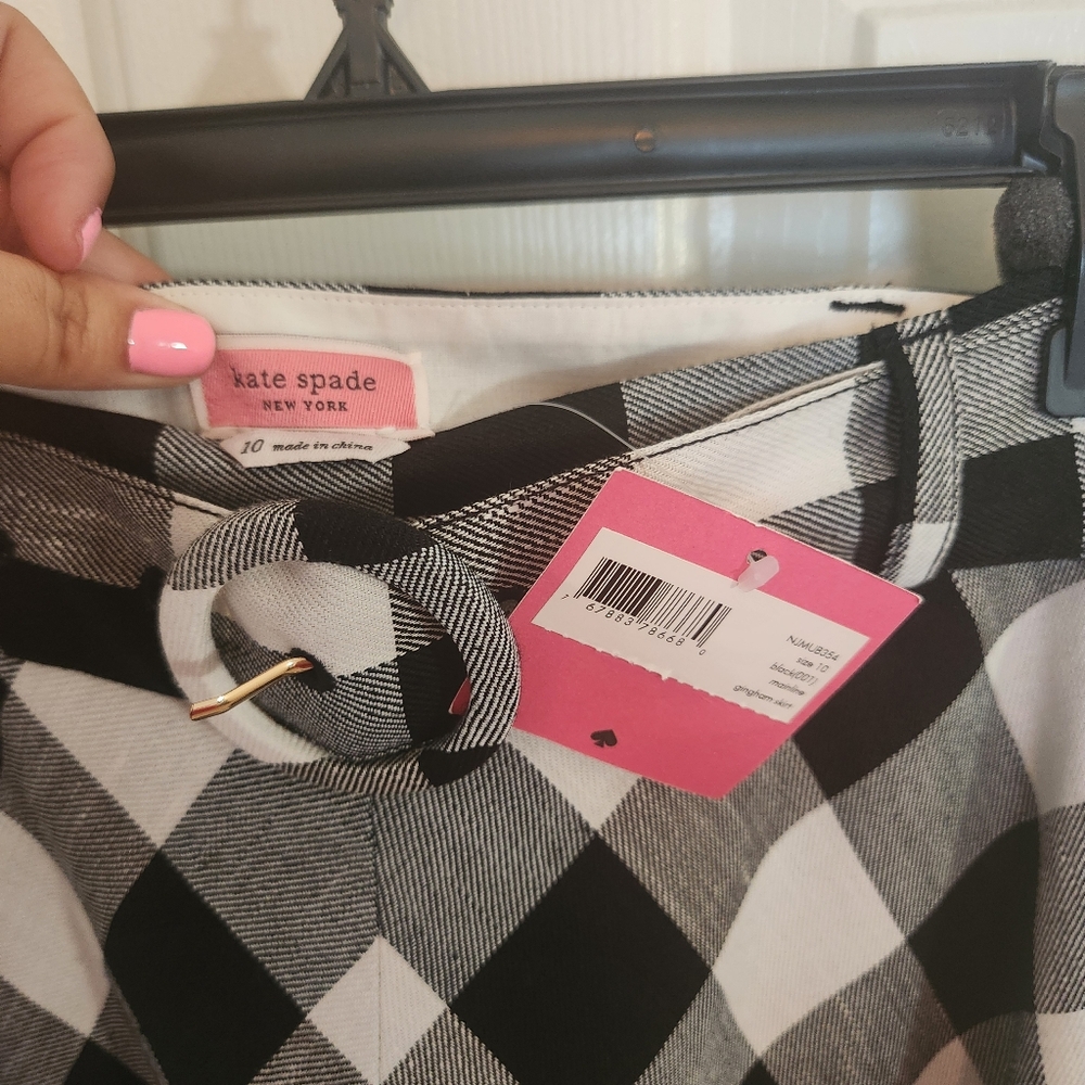 NWT kate spade gingham skirt - Picture 5 of 6